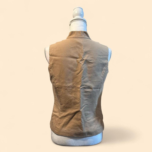 Ann Taylor Beige High-Neck Sleeveless Vest - Picture 3 of 6